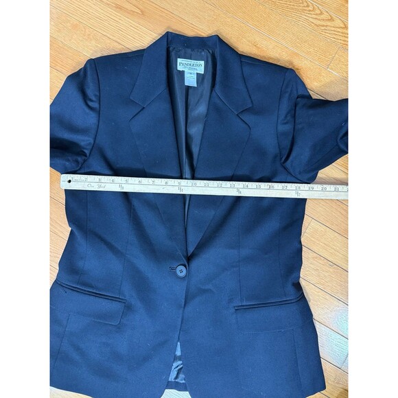 Vintage Pendleton Wool Skirt Suit Set - Black Wool Suit 10 - Picture 11 of 12